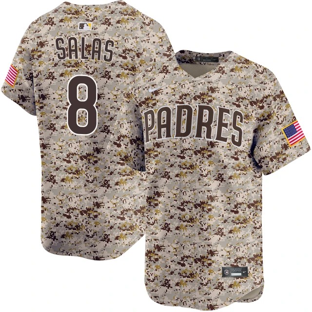 Men's San Diego Padres #8 Ethan Salas USMC Camo Nike Limited Stitched Baseball Jersey