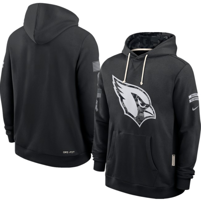 Men's Arizona Cardinals Black 2026 Salute to Service Sideline Dri-FIT Pullover Hoodie
