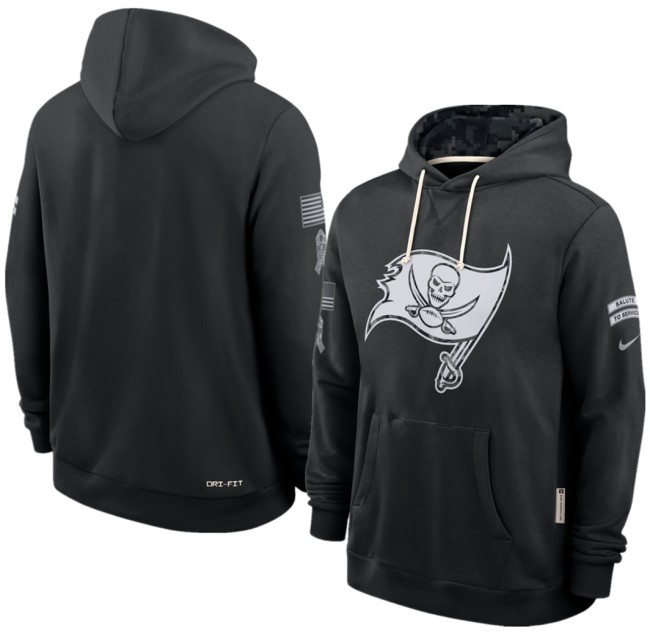 Men's Tampa Bay Buccaneers Black 2026 Salute to Service Sideline Dri-FIT Pullover Hoodie