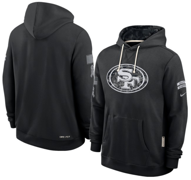 Men's San Francisco 49ers Black 2026 Salute to Service Sideline Dri-FIT Pullover Hoodie