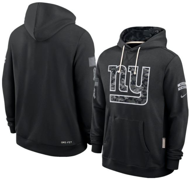 Men's New York Giants Black 2026 Salute to Service Sideline Dri-FIT Pullover Hoodie
