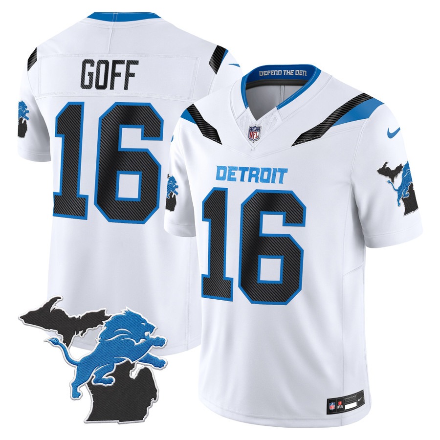 Men & Women & Youth Detroit Lions #16 Jared Goff White 2026 Rivalries Vapor Limited Jersey - Michigan Patch - All Stitched