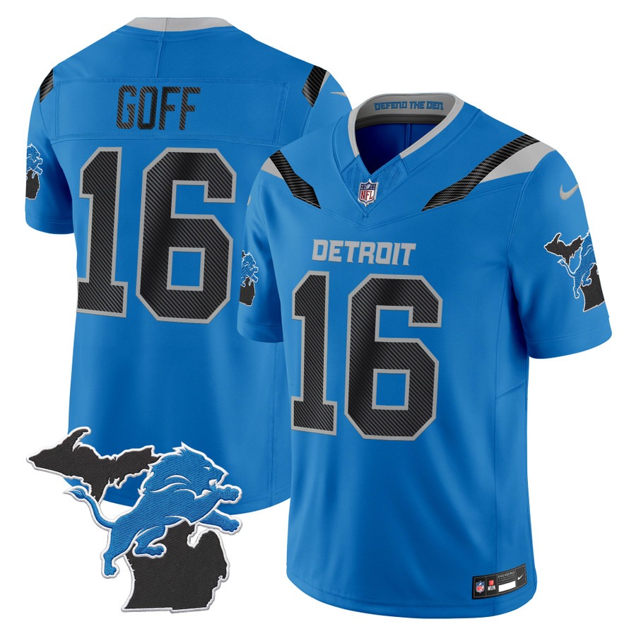 Men & Women & Youth Detroit Lions #16 Jared Goff Blue 2026 Rivalries Vapor Limited Jersey - Michigan Patch - All Stitched