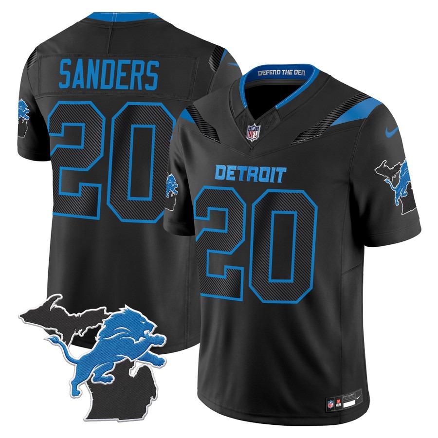 Men & Women & Youth Detroit Lions #20 Barry Sanders Black 2026 Rivalries Vapor Limited Jersey - Michigan Patch - All Stitched