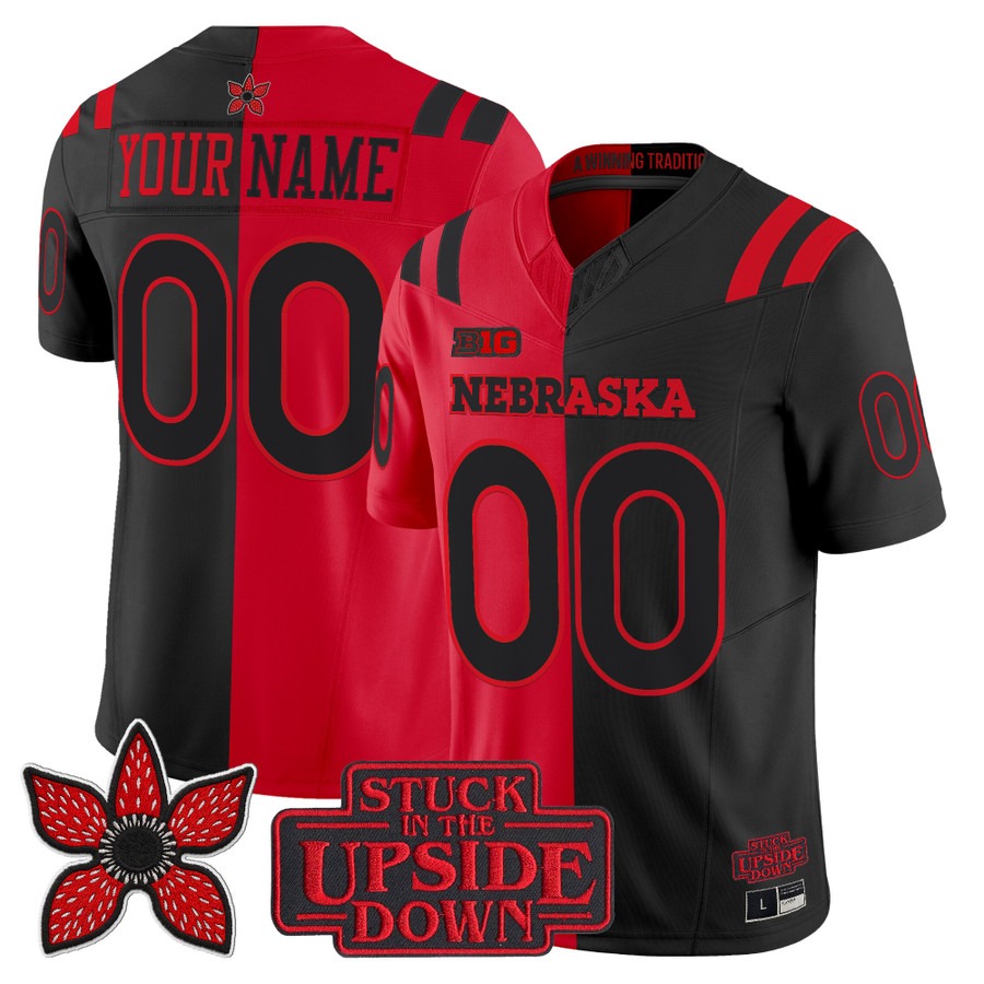 Men & Women & Youth Nebraska Cornhuskers Custom Upside Down Stranger Things Edition Vapor Limited Jersey V2 - All Stitched