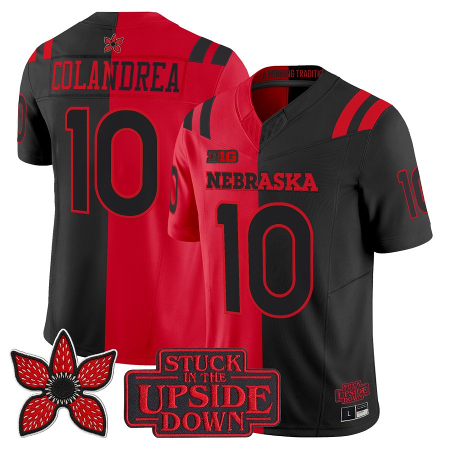 Men & Women & Youth Nebraska Cornhuskers #10 Anthony Colandrea Upside Down Stranger Things Edition Vapor Limited Jersey V2 - All Stitched