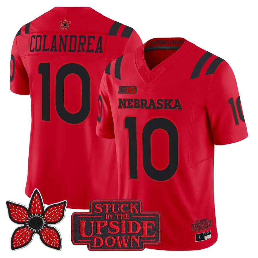 Men & Women & Youth Nebraska Cornhuskers #10 Anthony Colandrea Red Stranger Things Edition Vapor Limited Jersey V2 - All Stitched