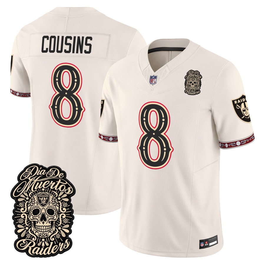 Men & Women & Youth Las Vegas Raiders #8 Kirk Cousins Bone Dia de los Muertos Vapor Limited Jersey - All Stitched