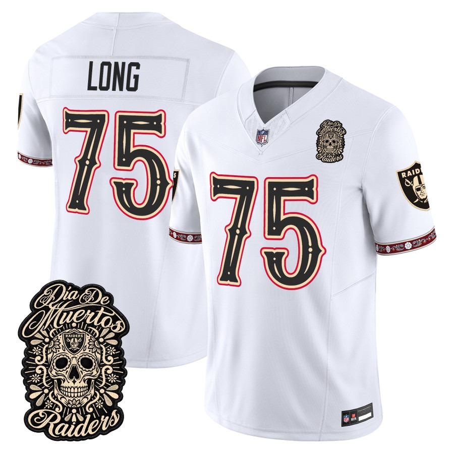 Men & Women & Youth Las Vegas Raiders #75 Howie Long White Dia de los Muertos Vapor Limited Jersey - All Stitched