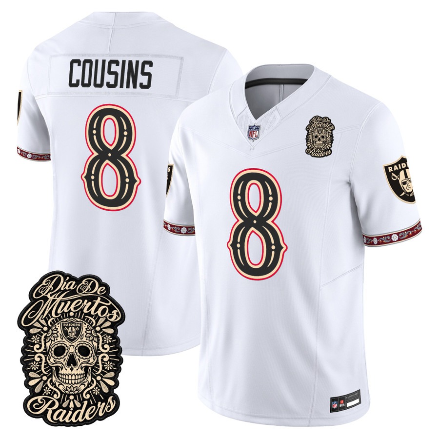 Men & Women & Youth Las Vegas Raiders #8 Kirk Cousins White Dia de los Muertos Vapor Limited Jersey - All Stitched