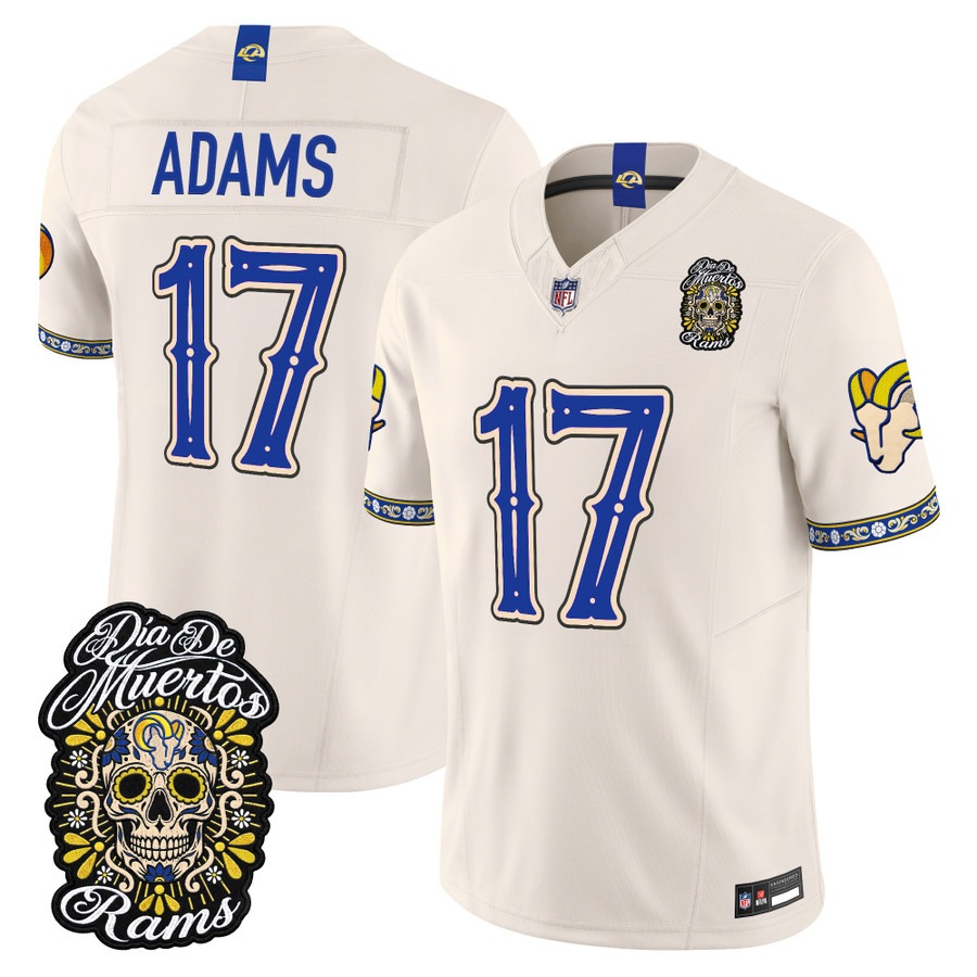 Men & Women & Youth Los Angeles Rams #17 Davante Adams Bone Dia de los Muertos Vapor Limited Jersey - All Stitched