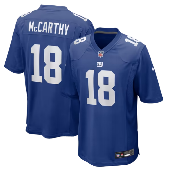 Youth New York Giants #18 J.J. McCarthy Blue 2026 Vapor Untouchable Limited Stitched Jersey