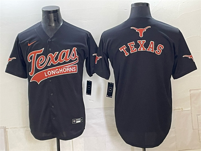 Men's Texas Longhorns Team Big Logo Black Stitched Jersey