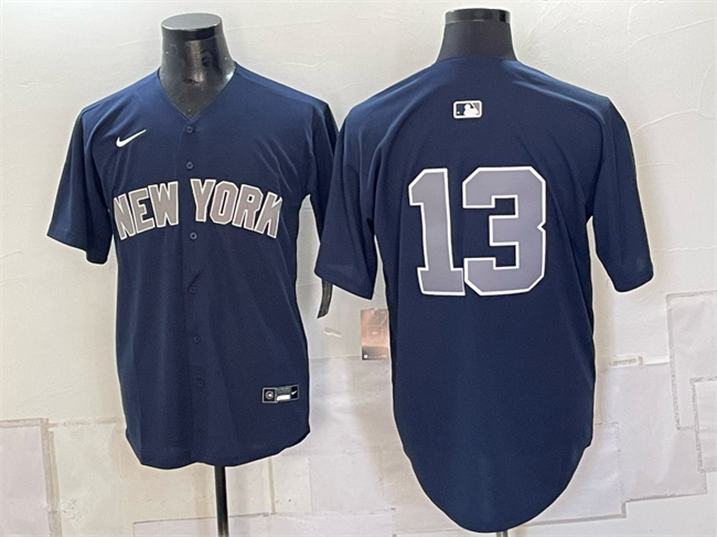 Men's New York Yankees #13 Jazz Chisholm Jr. Navy Limited Stitched Baseball Jersey