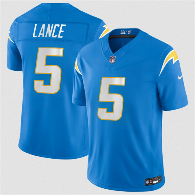 Men's Los Angeles Chargers #5 Trey Lance Blue 2026 F.U.S.E. Vapor Limited Stitched Football Jersey