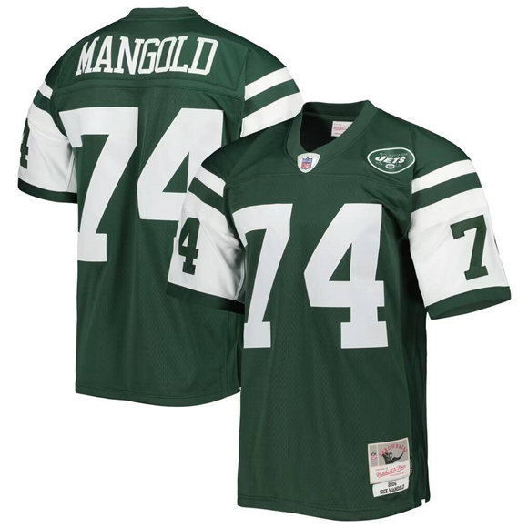 Men's New York Jets #74 Nick Mangold Green Stitched Football Jersey