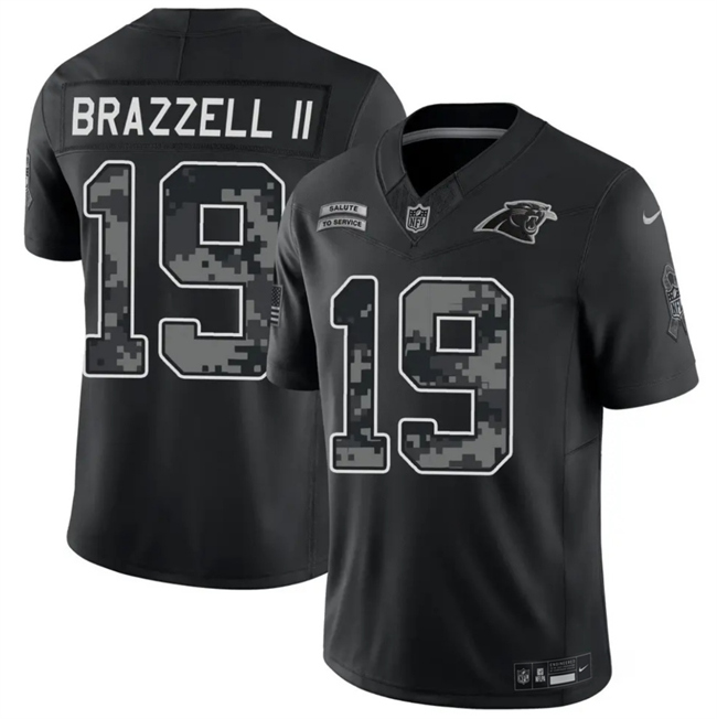 Men's Carolina Panthers #19 Chris Brazzell II Black F.U.S.E. 2026 Salute to Service Limited Stitched Football Jersey