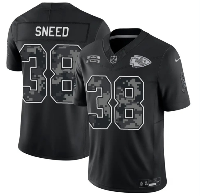 Men's Kansas City Chiefs #38 L'Jarius Sneed Black F.U.S.E. 2026 Salute to Service Limited Stitched Football Jersey