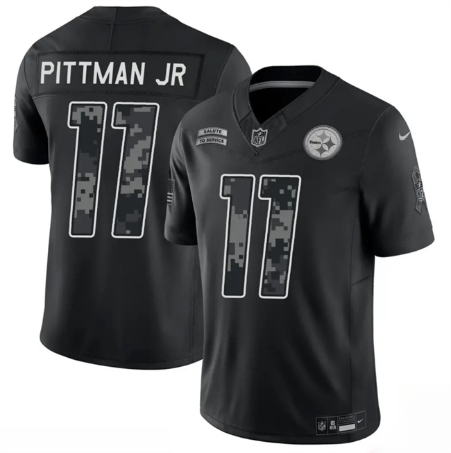 Men's Pittsburgh Steelers #11 Michael Pittman Jr. Black F.U.S.E. 2026 Salute to Service Limited Stitched Football Jersey