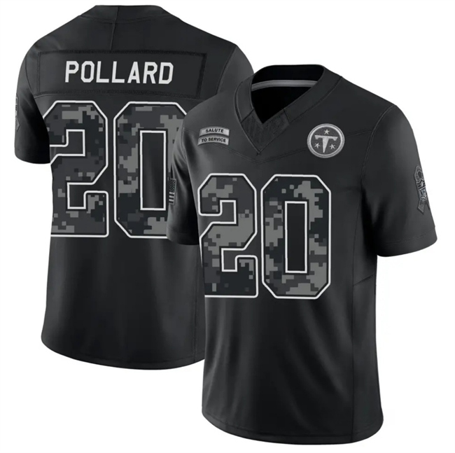 Men's Tennessee Titans #20 Tony Pollard Black F.U.S.E. 2026 Salute to Service Limited Stitched Football Jersey