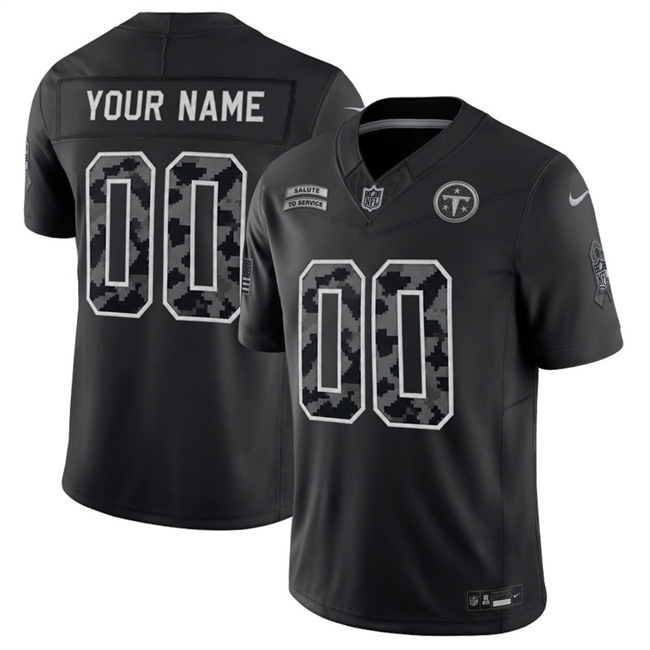 Men & Women & Youth Tennessee Titans Custom Black F.U.S.E. 2026 Salute to Service Limited Stitched Football Jersey