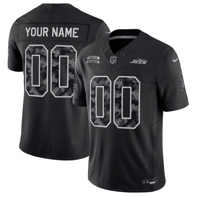 Men & Women & Youth New York Jets Custom Black F.U.S.E. 2026 Salute to Service Limited Stitched Football Jersey