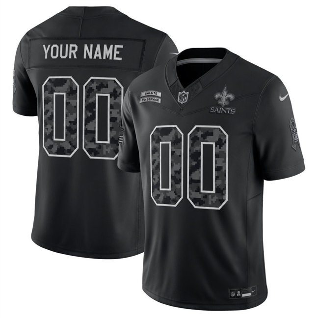 Men & Women & Youth New Orleans Saints Custom Black F.U.S.E. 2026 Salute to Service Limited Stitched Football Jersey