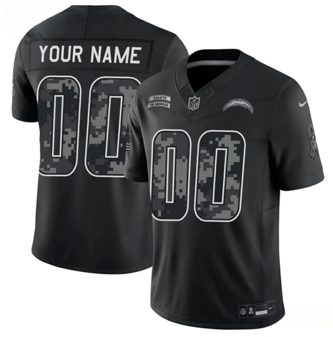 Men & Women & Youth Los Angeles Chargers Custom Black F.U.S.E. 2026 Salute to Service Limited Stitched Football Jersey