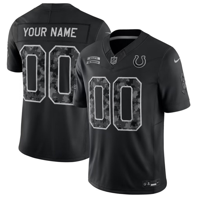Men & Women & Youth Indianapolis Colts Custom Black F.U.S.E. 2026 Salute to Service Limited Stitched Football Jersey