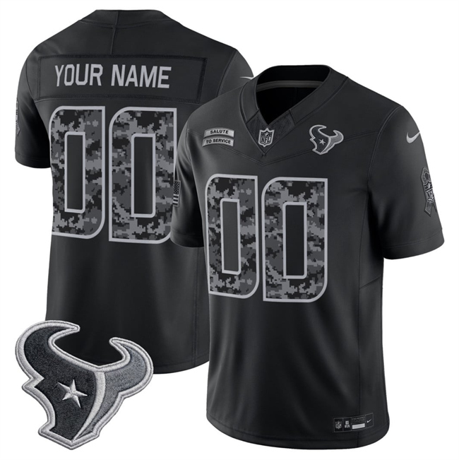 Men & Women & Youth Houston Texans Custom Black F.U.S.E. 2026 Salute to Service Limited Stitched Football Jersey