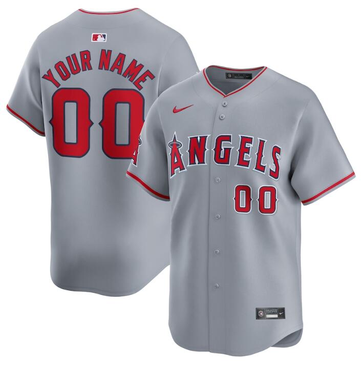 Women's Los Angeles Angels Active Player Custom Gray Away Limited Stitched Baseball Jersey(Run Small)