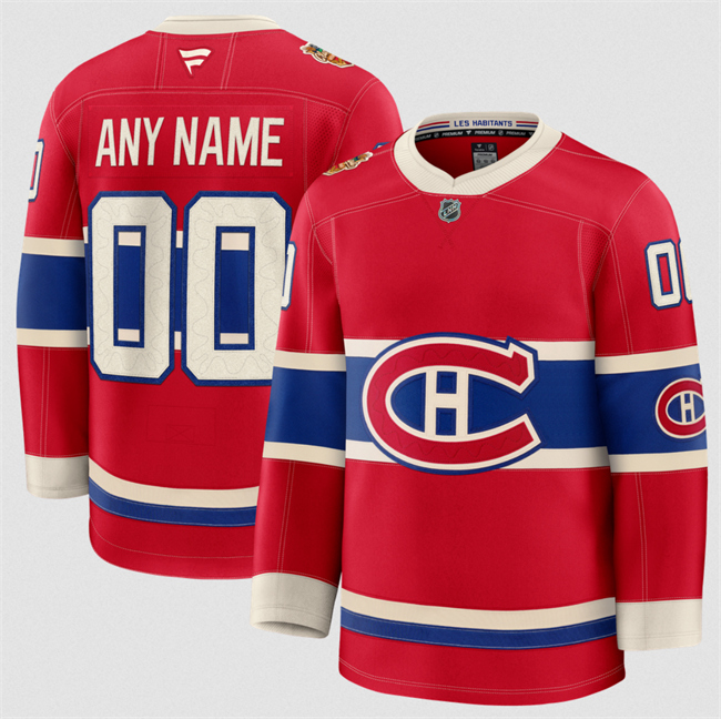 Men's Montreal Canadiens Custom Red 2024-25 Stitched Jersey