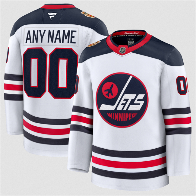 Men's Winnipeg Jets Custom White 2026 Home Stitched Hockey Jersey