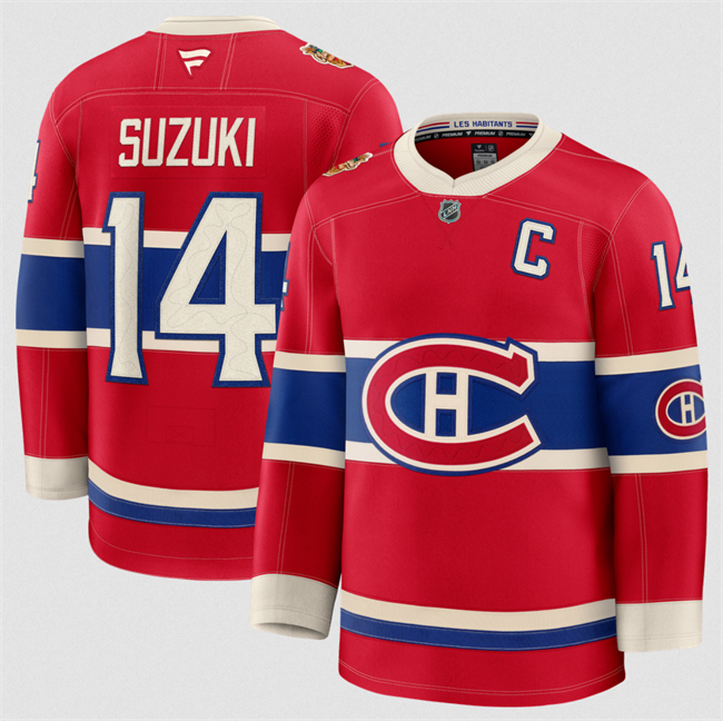 Men's Montreal Canadiens #14 Nick Suzuki Red 2026 Stitched Jersey