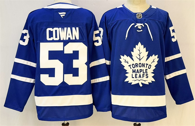 Men's Toronto Maple Leafs #53 Easton Cowan Blue 2026 Stitched Hockey Jersey