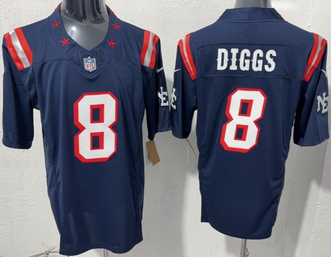 Men's New England Patriots #8 Stefon Diggs Navy Rivalries F.U.S.E. Vapor Limited Stitched Jersey