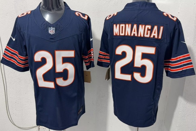 Men's Chicago Bears #25 Kyle Monangai Navy F.U.S.E. Vapor Limited Stitched Football Jersey