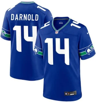 Men's Seattle Seahawks #14 Sam Darnold Royal Throwback Vapor Untouchable Limited Stitched Jersey