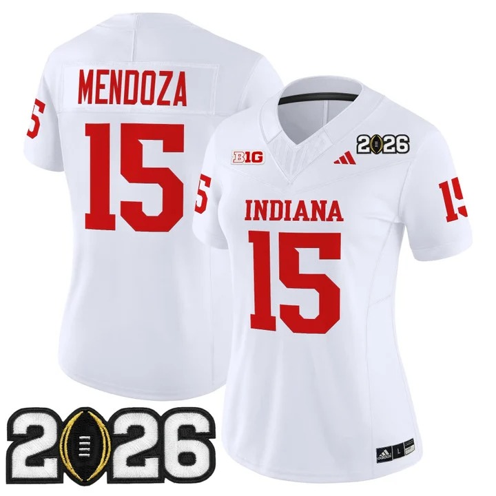 Men & Women & Youth Indiana Hoosiers #15 Fernando Mendoza White 2026 CFP Final Patch F.U.S.E. Vapor Limited V2 Stitched Jersey