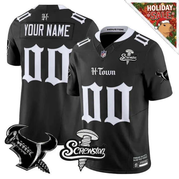 Men's Houston Texans Custom Black 'Gothic Lone Star Shadows Edition' F.U.S.E. Vapor Limited Stitched Jersey