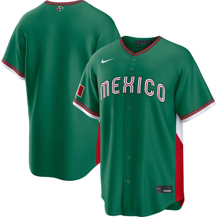 Men's Team Mexico Nike 2026 World Baseball Classic Stitched Jersey Green Red White
