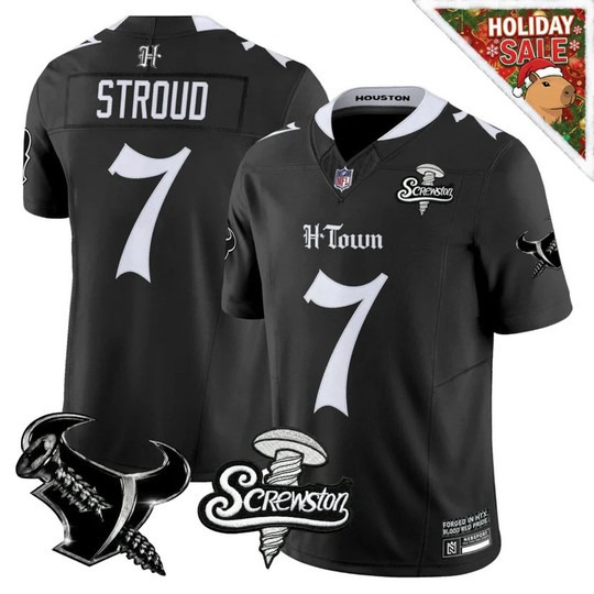 Men's Houston Texans #7 C.J. Stroud Black 'Gothic Lone Star Shadows Edition' F.U.S.E. Vapor Limited Stitched Jersey