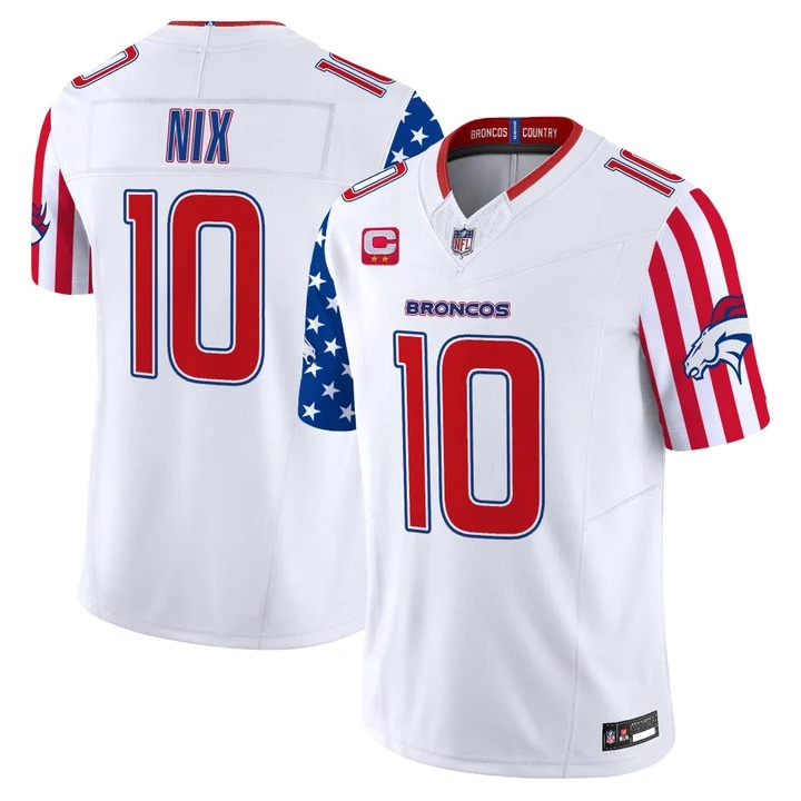 Men's Denver Broncos #10 White America 250 Edition F.U.S.E. Vapor Limited Stitched Jersey