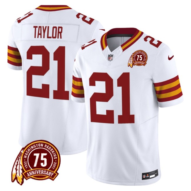 Men's Washington Redskins #21 Sean Taylor White 75th Throwback F.U.S.E. Vapor Limited Stitched Jersey