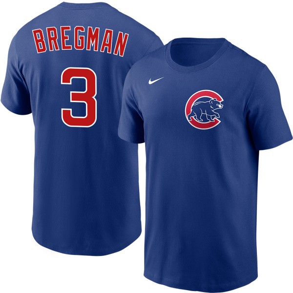 Men's Chicago Cubs #3 Alex Bregman Royal T-Shirt