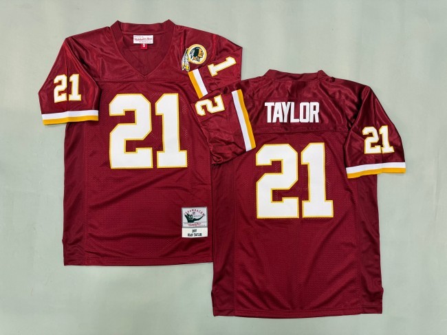 Men's Washington Commanders #21 Sean Taylor Red 'MN' Throwback 2007 Stitched Football Jersey