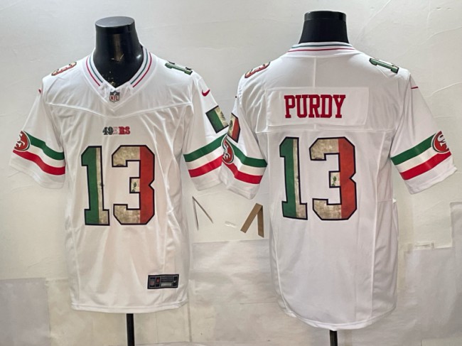 Men's San Francisco 49ers #13 Brock Purdy White 2025 F.U.S.E. Mexico Vapor Limited Stitched Football Jersey