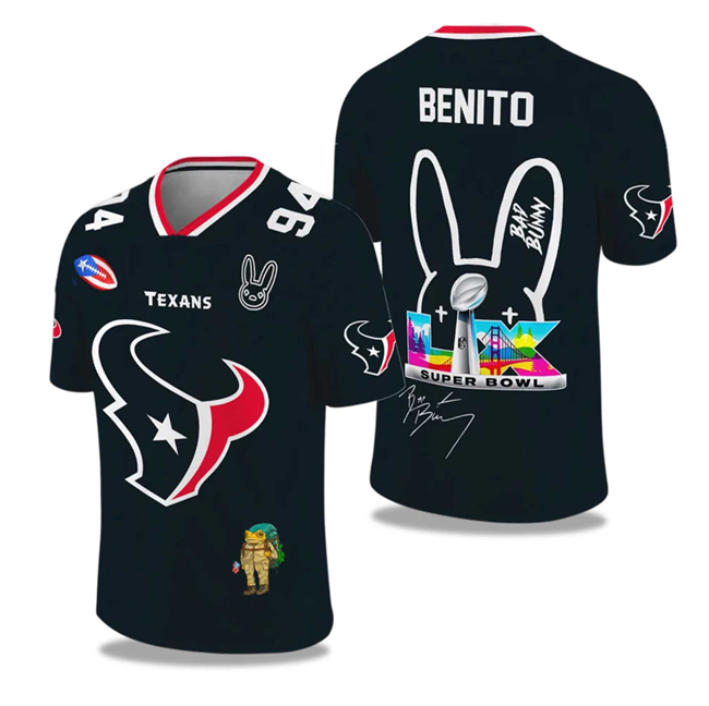 Men's Houston Texans 2025-2026 Super Bowl LX 60 Print Jersey