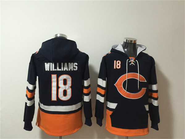 Men's Chicago Bears ACTIVE PLAYER Custom Navy Orange Ageless Must-Have Lace-Up Pullover Hoodie