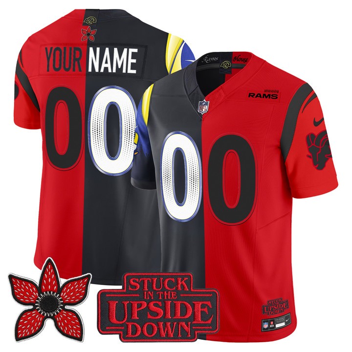Men's Los Angeles Rams Custom Rivalries Red 'Upside Down Edition' F.U.S.E. Vapor Limited Stitched Jersey